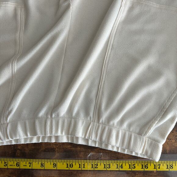 Victorias Secret Glow Waffle Pajama Pant Large Wide Cropped Leg Ivory Loungewear - Picture 3 of 8